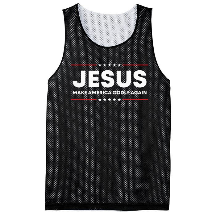 Jesus Make America Godly Again Patriotic Christian Faith Usa Mesh Reversible Basketball Jersey Tank