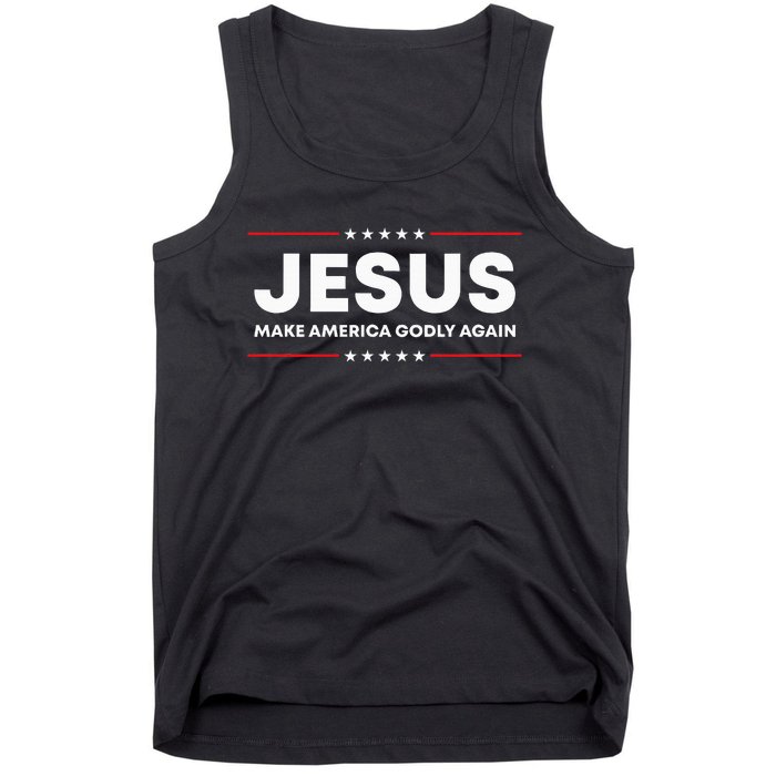 Jesus Make America Godly Again Patriotic Christian Faith Usa Tank Top