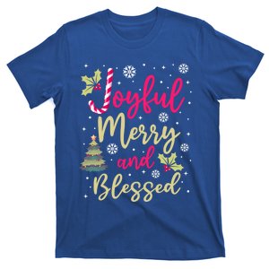 Joyful Merry And Blessed Christmas Pajamas Maching Family Cute Gift T-Shirt