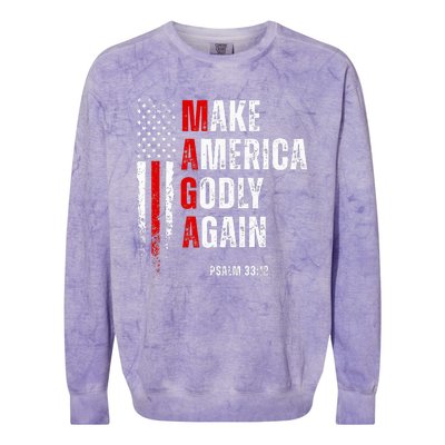 Jesus Make America Godly Again American Patriot Christian Colorblast Crewneck Sweatshirt