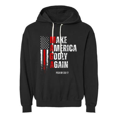 Jesus Make America Godly Again American Patriot Christian Garment-Dyed Fleece Hoodie