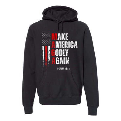 Jesus Make America Godly Again American Patriot Christian Premium Hoodie