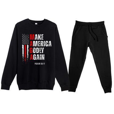 Jesus Make America Godly Again American Patriot Christian Premium Crewneck Sweatsuit Set