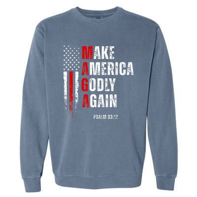 Jesus Make America Godly Again American Patriot Christian Garment-Dyed Sweatshirt