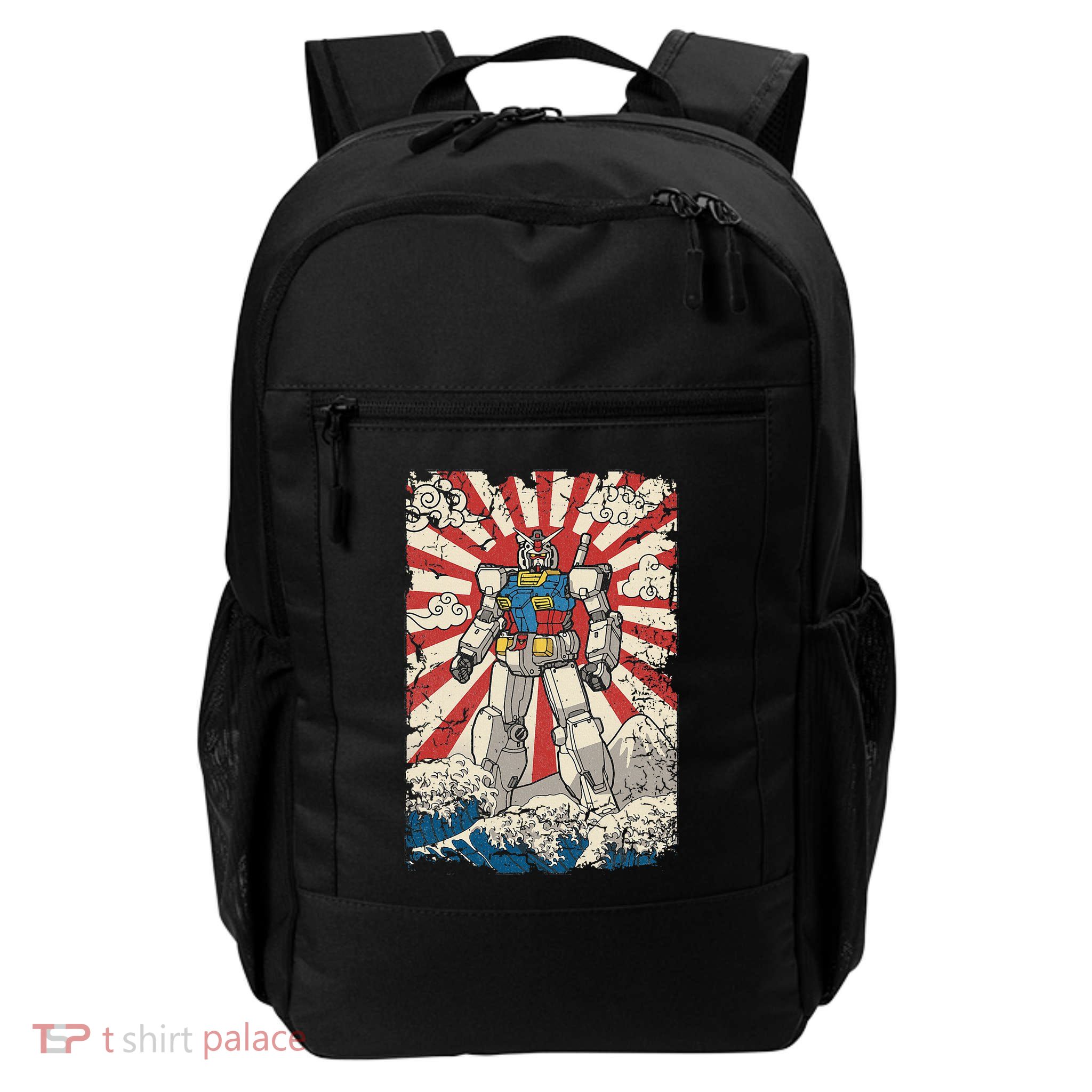 Japanese Mecha Anime Robot Kanagawa Great Wave Manga Daily Commute Backpack