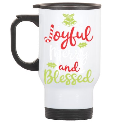 Joyful Merry And Blessed Christmas Girls Xmas Holiday Funny Gift Stainless Steel Travel Mug