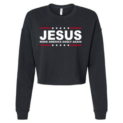 Jesus Make America Godly Again Cropped Pullover Crew