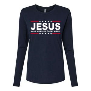 Jesus Make America Godly Again Womens Cotton Relaxed Long Sleeve T-Shirt