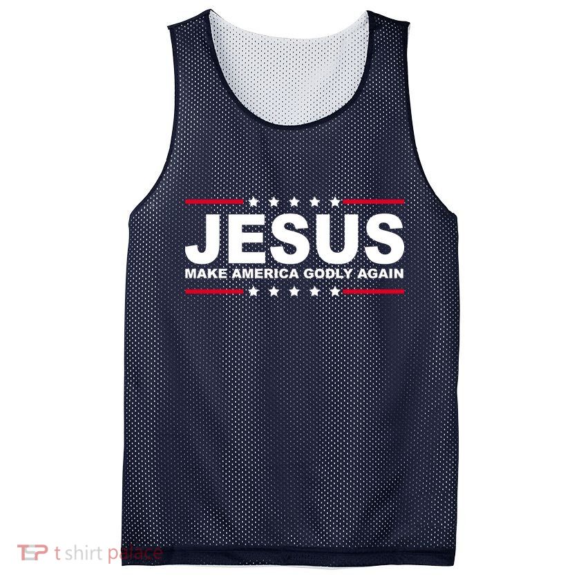 Jesus Make America Godly Again Mesh Reversible Basketball Jersey Tank