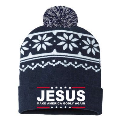 Jesus Make America Godly Again USA-Made Snowflake Beanie