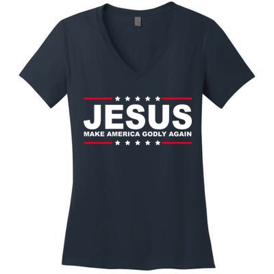 Jesus Make America Godly Again Women's V-Neck T-Shirt