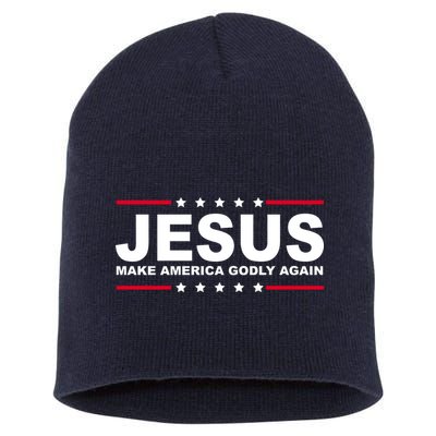 Jesus Make America Godly Again Short Acrylic Beanie