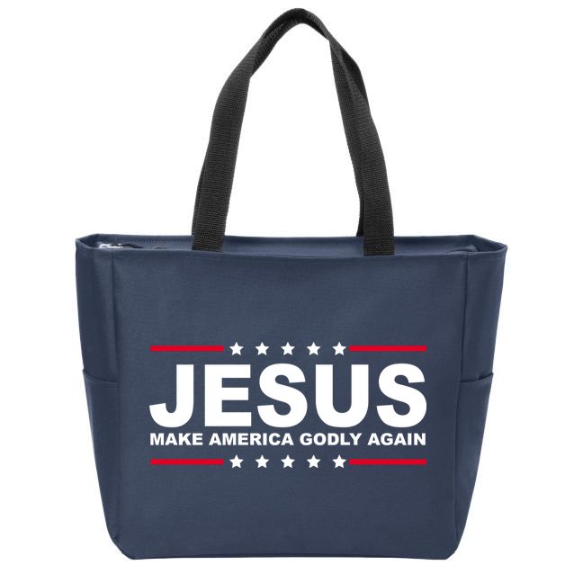Jesus Make America Godly Again Zip Tote Bag