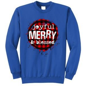 Joyful Merry And Blessed Christmas Xmas Vibes Buffalo Plaid Gift Sweatshirt