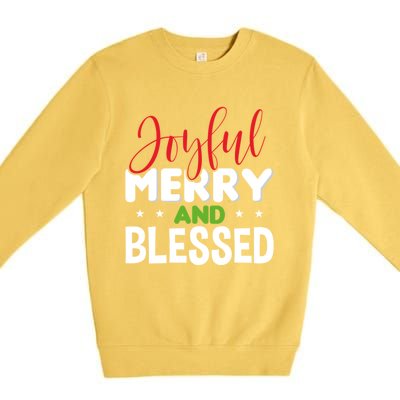 Joyful Merry And Blessed Gift Xgiftmas Holiday Design Cute Gift Premium Crewneck Sweatshirt