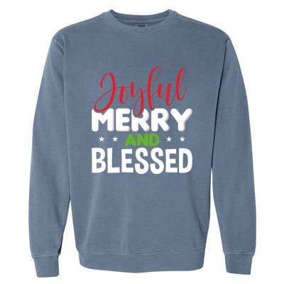 Joyful Merry And Blessed Gift Xgiftmas Holiday Design Cute Gift Garment-Dyed Sweatshirt