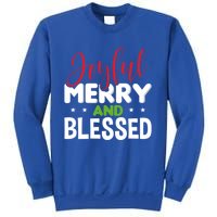 Joyful Merry And Blessed Gift Xgiftmas Holiday Design Cute Gift Sweatshirt