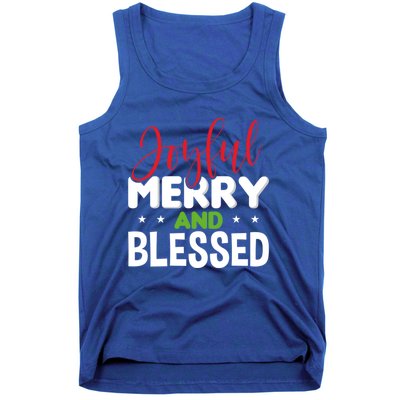 Joyful Merry And Blessed Gift Xgiftmas Holiday Design Cute Gift Tank Top