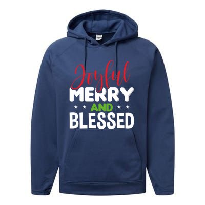 Joyful Merry And Blessed Gift Xgiftmas Holiday Design Cute Gift Performance Fleece Hoodie