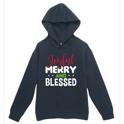 Joyful Merry And Blessed Gift Xgiftmas Holiday Design Cute Gift Urban Pullover Hoodie