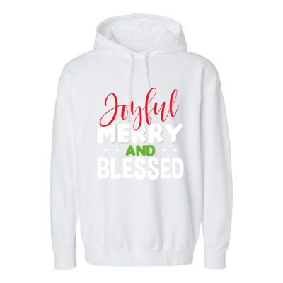 Joyful Merry And Blessed Gift Xgiftmas Holiday Design Cute Gift Garment-Dyed Fleece Hoodie