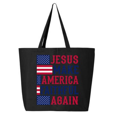 Jesus Make America Faithful Again - Patriotic American Flag 25L Jumbo Tote