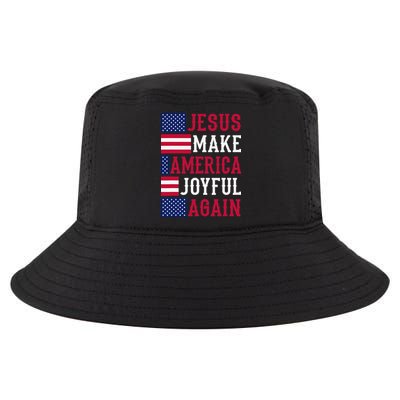 Jesus Make America Joyful Again - American Flag - Christian Cool Comfort Performance Bucket Hat