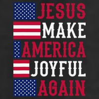 Jesus Make America Joyful Again - American Flag - Christian Cool Comfort Performance Bucket Hat