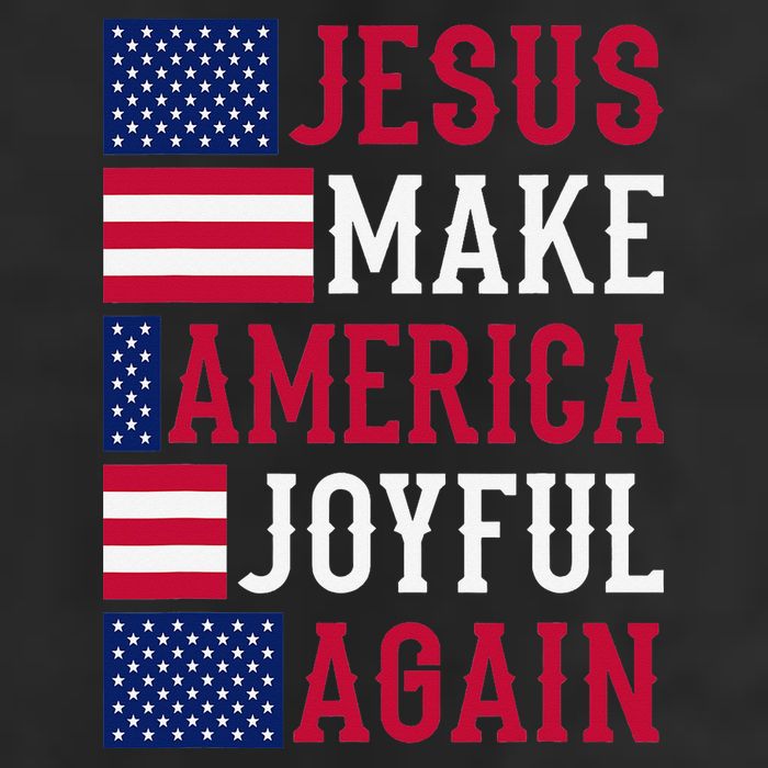 Jesus Make America Joyful Again - American Flag - Christian Cool Comfort Performance Bucket Hat