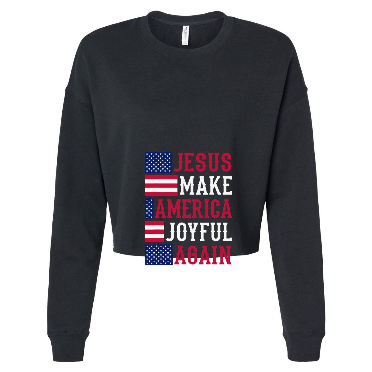 Jesus Make America Joyful Again - American Flag - Christian 7 Panel Mesh Trucker Snapback Hat