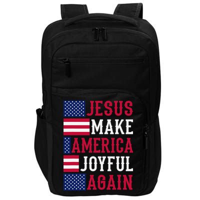 Jesus Make America Joyful Again - American Flag - Christian Impact Tech Backpack