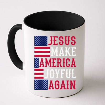 Jesus Make America Joyful Again - American Flag - Christian Mug