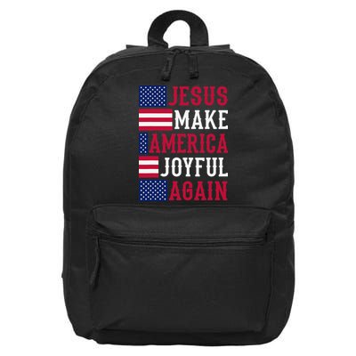 Jesus Make America Joyful Again - American Flag - Christian 16 in Basic Backpack