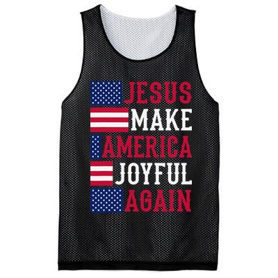 Jesus Make America Joyful Again - American Flag - Christian Mesh Reversible Basketball Jersey Tank