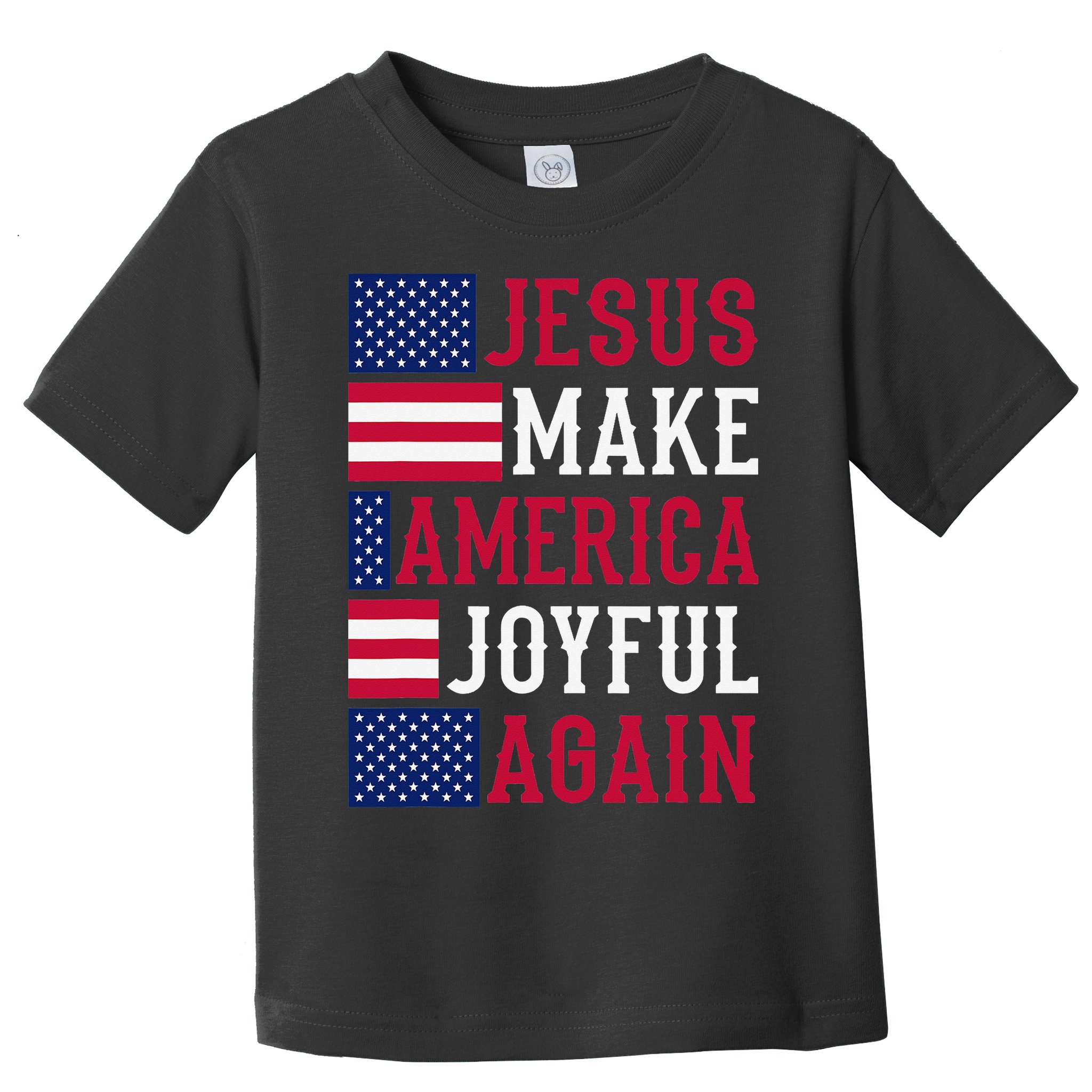 Jesus Make America Joyful Again - American Flag - Christian Toddler T-Shirt