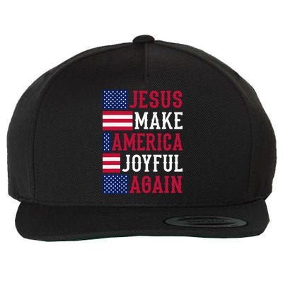 Jesus Make America Joyful Again - American Flag - Christian Wool Snapback Cap