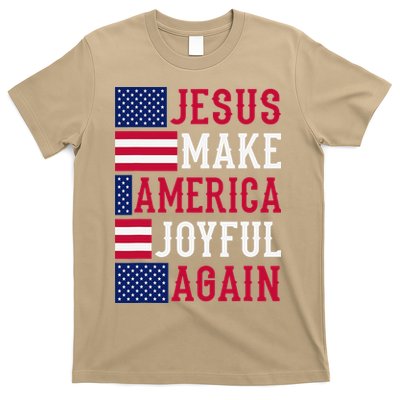 Jesus Make America Joyful Again - American Flag - Christian T-Shirt
