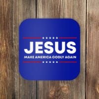 Jesus Make America Godly Again Patriotic Christian Faith USA Coaster