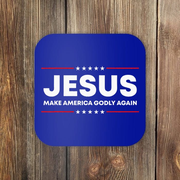 Jesus Make America Godly Again Patriotic Christian Faith USA Coaster