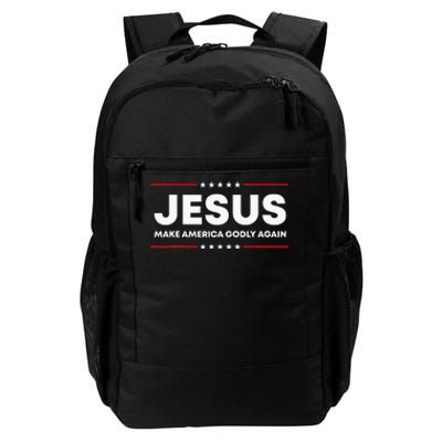 Jesus Make America Godly Again Patriotic Christian Faith USA Daily Commute Backpack