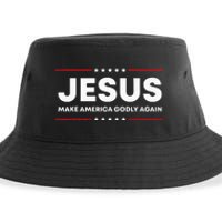 Jesus Make America Godly Again Patriotic Christian Faith USA Sustainable Bucket Hat