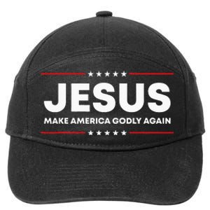 Jesus Make America Godly Again Patriotic Christian Faith USA 7-Panel Snapback Hat