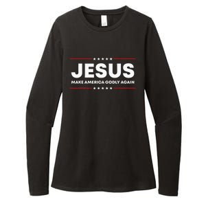 Jesus Make America Godly Again Patriotic Christian Faith USA Womens CVC Long Sleeve Shirt