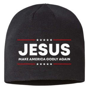 Jesus Make America Godly Again Patriotic Christian Faith USA Sustainable Beanie