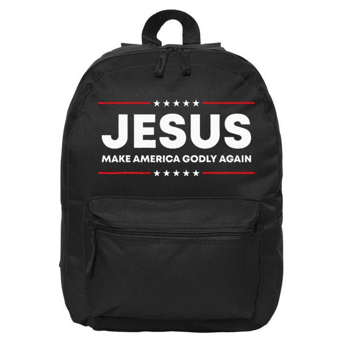 Jesus Make America Godly Again Patriotic Christian Faith USA 16 in Basic Backpack