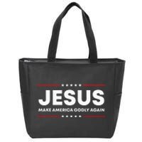 Jesus Make America Godly Again Patriotic Christian Faith USA Zip Tote Bag