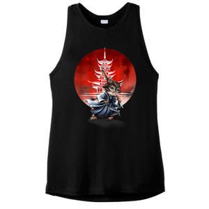 Japanese Martial Art Warrior Kendo Cat Ladies PosiCharge Tri-Blend Wicking Tank