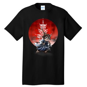 Japanese Martial Art Warrior Kendo Cat Tall T-Shirt