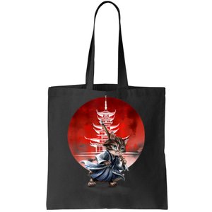 Japanese Martial Art Warrior Kendo Cat Tote Bag