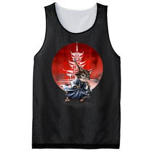 Japanese Martial Art Warrior Kendo Cat Mesh Reversible Basketball Jersey Tank